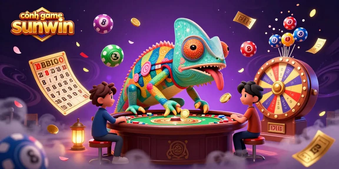 Experience the vibrant action of cổng game sunwin as golden coins rain down amidst colorful lottery balls and a lively casino scene.